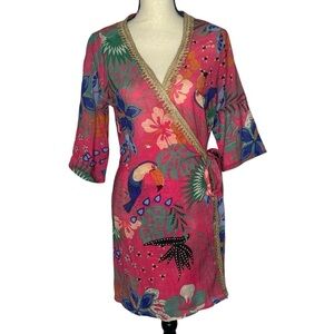 Barok Paris Jungle Print Wrap Kimono NWT